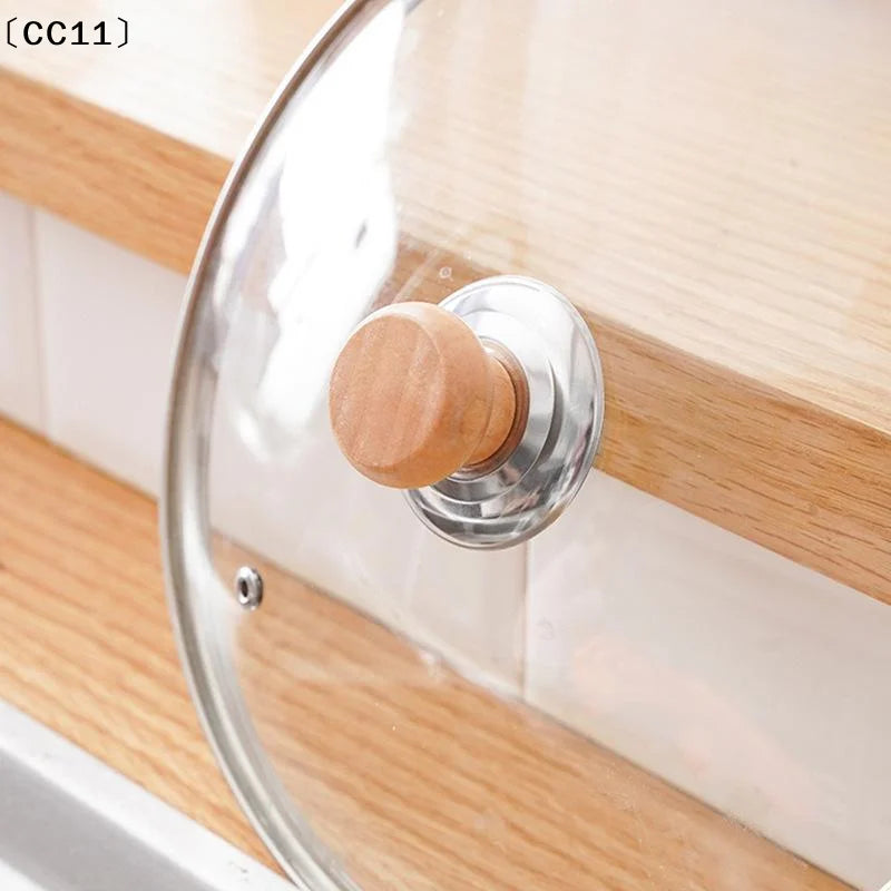 Pot Lib Knobs Caps Wooden Heat-resistant Cooking Pan Lid Covers Qme