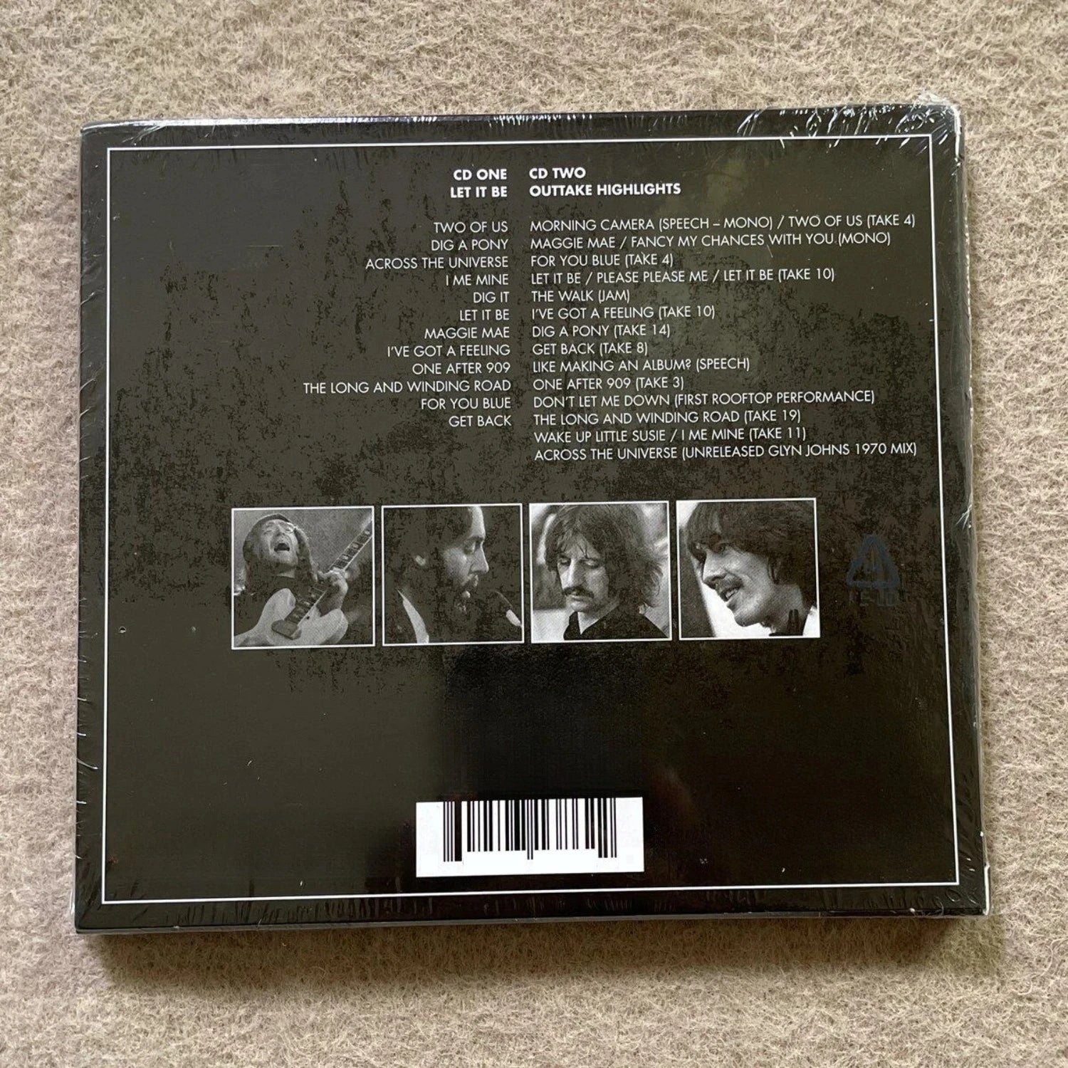 British Rock Band Let It Be Anniversary 2CD Set, Four-Person Portrait Artwork, Remastered Collectible Disc for Rock Collectors Qme
