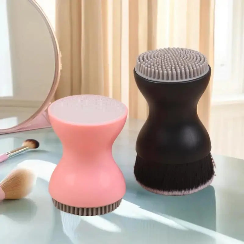 Mini Manual Facial Cleansing Brush Double-sided Silicone Massage Tool Qme