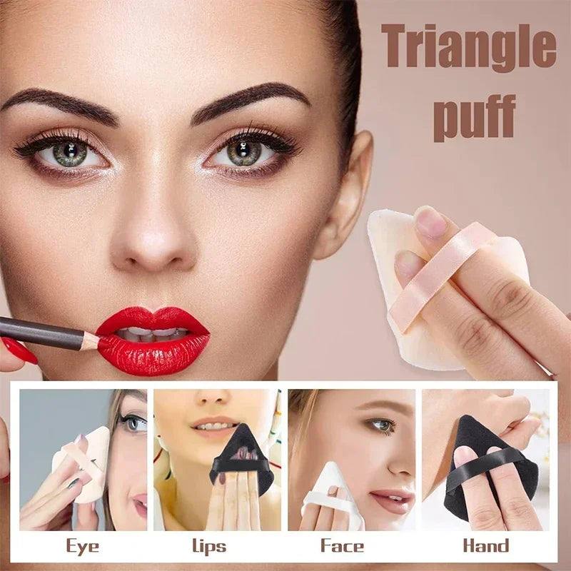 2Pcs Triangle Powder Puff Face Makeup Sponge Soft Velvet Cosmetic Puff Blender Beauty Foundation Sponge Make Up Accessories Qme