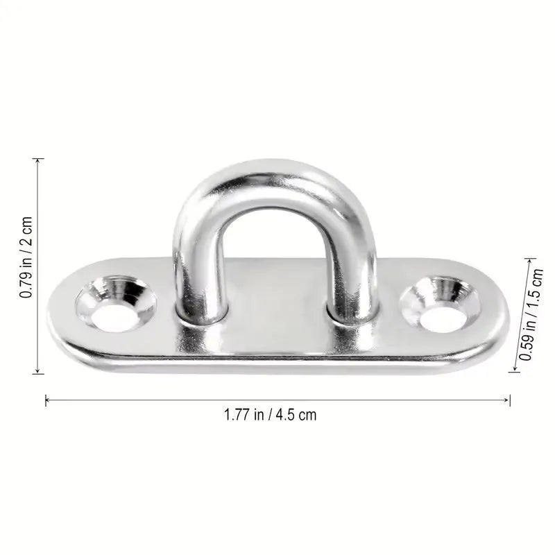 4Pcs U-Hook - Heavy Duty, Corrosion Resistant Eye Plate for Ships, Awnings and Wall Accessories, Steel Wall Hook Qme