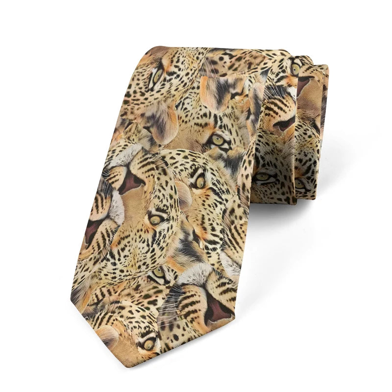 Grassland Net Red Tie Lion King Warthog Hyena Trend Printed Men Women Qme style4