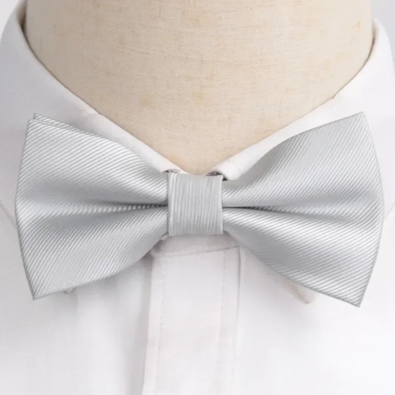 Classic Black Men Bow Ties Fashion Polyester Bowtie Woven Dot Checked