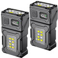 Rechargeable Work Light COB Flashlight 1200mAh Magnetic 180 Rotate Qme 2pcs