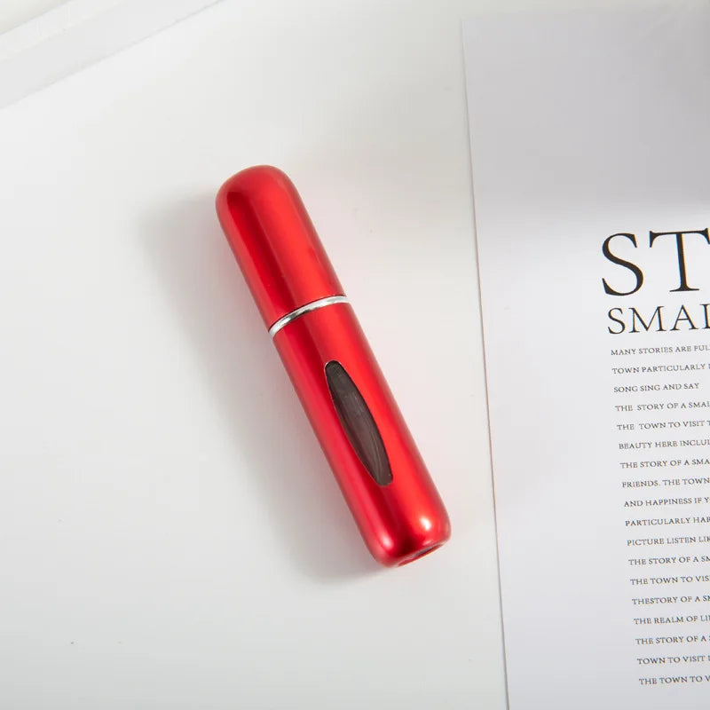1/3/5/10pcs travel Leak portable mini perfume bottle with Bottom Fill Function aluminum refillable 5ml spray bottle Qme Auburn red Metal 5ml
