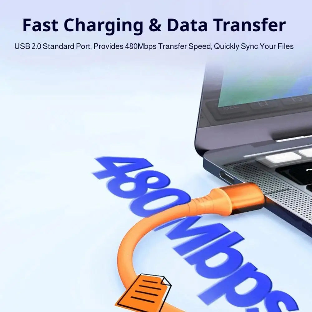 USB C Cable Charger Cord 240W Digital Display Fast Charging Silicone Qme