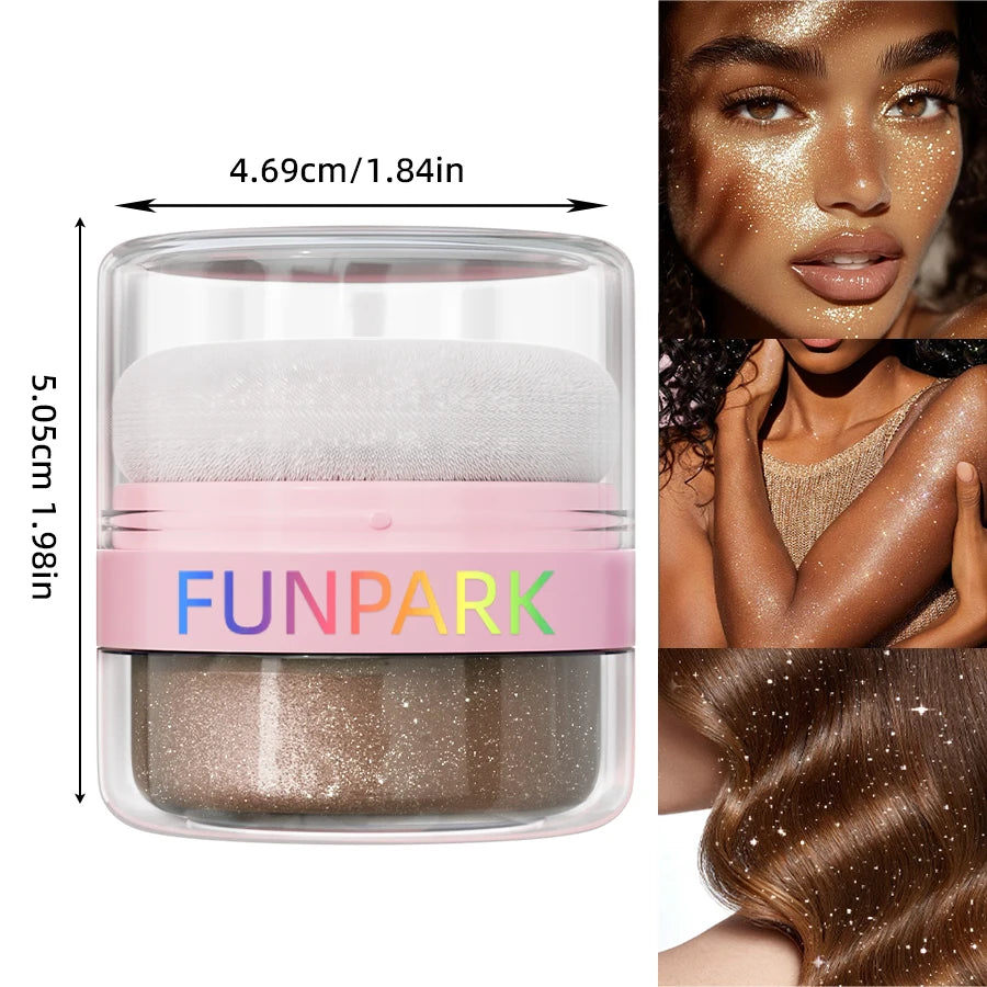 Highlighter Powder Brightens Face Puff Highlight Shadow Body White Qme 104
