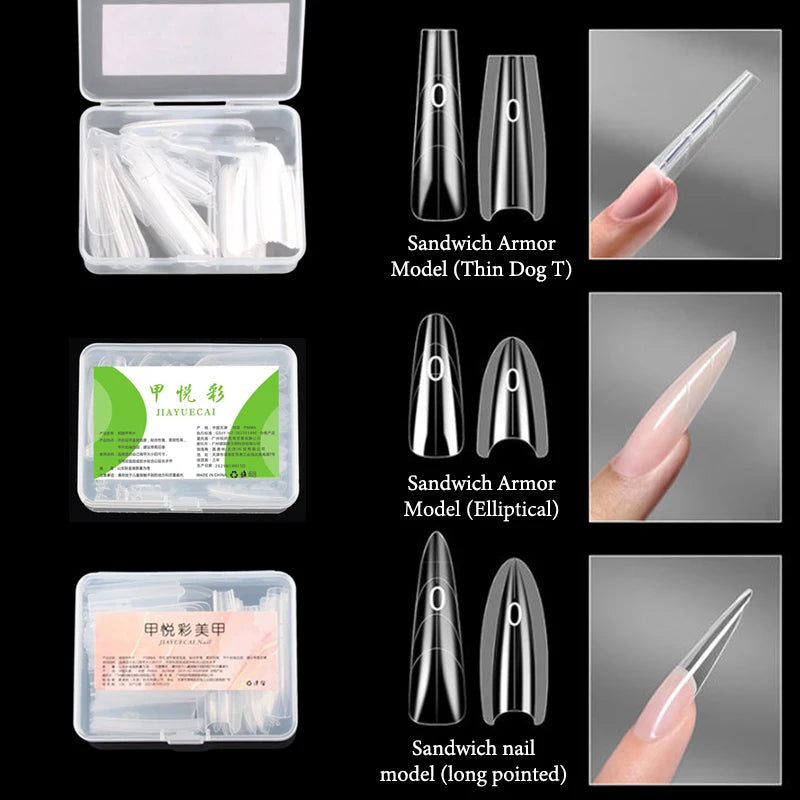 Sandwich Dual Nail Forms Quick Extensions-dual T-shaped Ellipse Qme