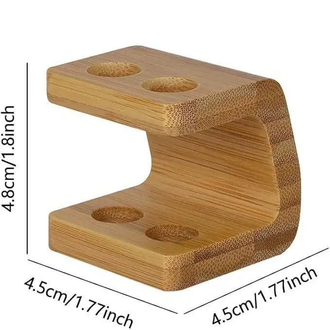 Mini Multi-slots Bamboo Stand Toothbrush Head Space Saving Bathroom Qme 2 holes