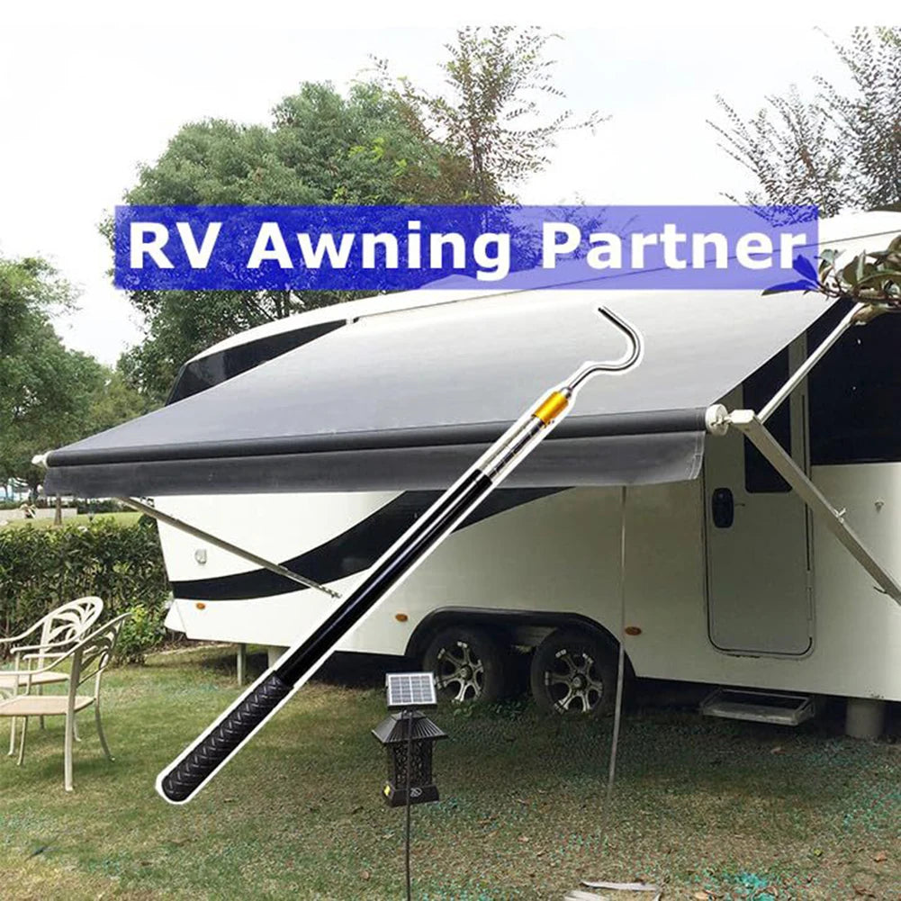 Telescoping Pole RV Awning Opener RV Camping Outdoor Setup Stainless Steel Construction Multi-section Locking System Qme