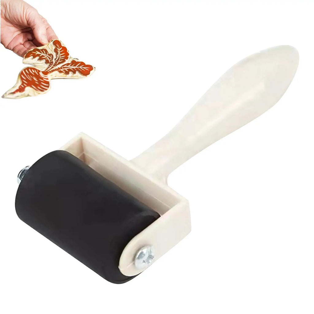Craft Roller Crafting Roller with Wooden Handle Ink Applicator Stamping Tool for Printmaking Transfer Scrapbooking Art Paper Qme