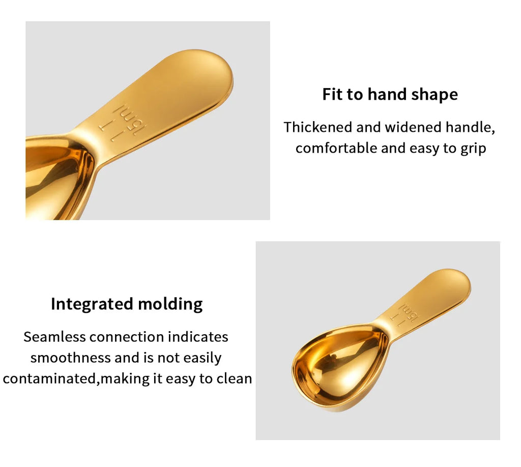 Short Handle Stainless Steel Measuring Spoon Coffee Milk Powder Tea Qme