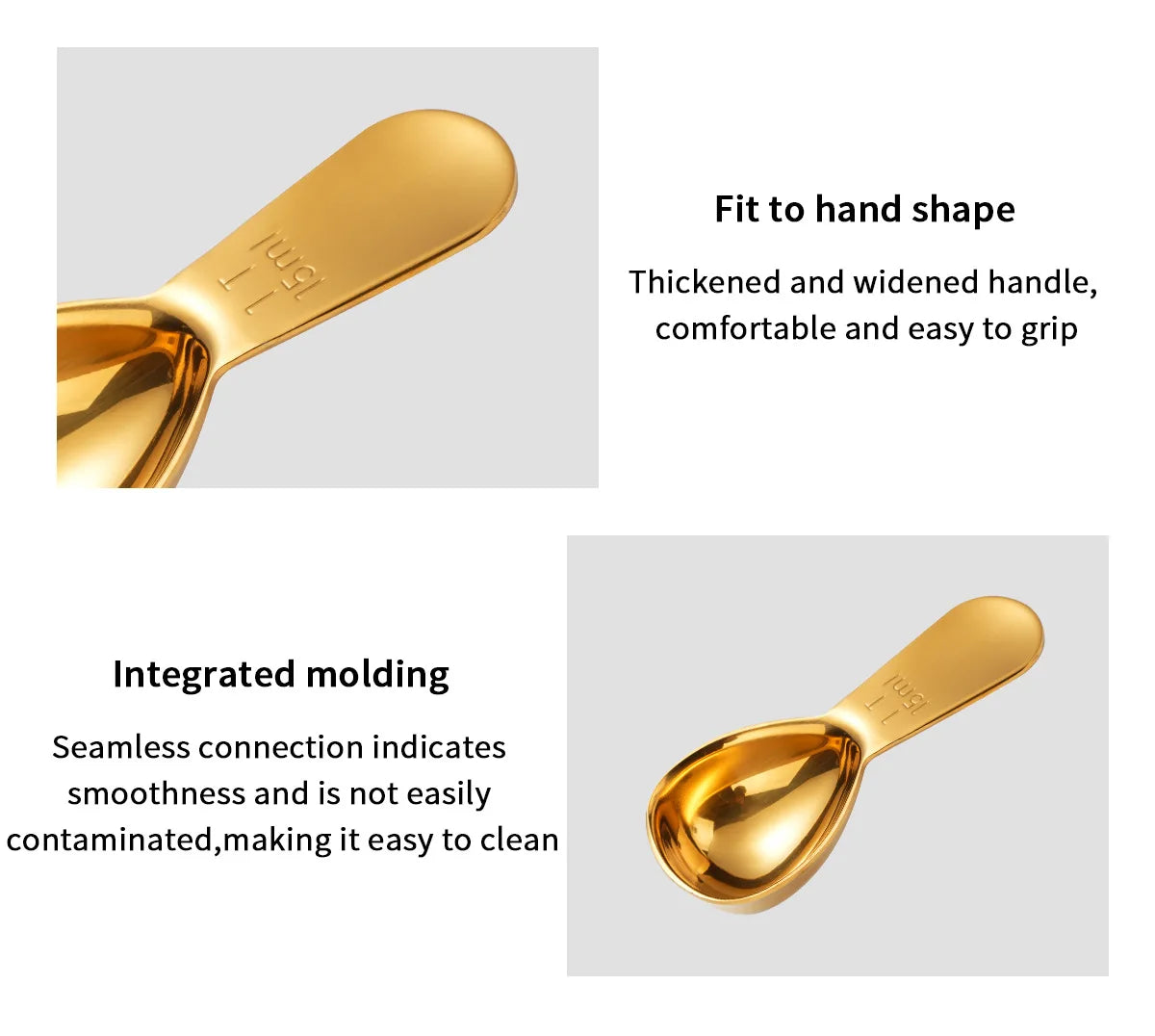 Short Handle Stainless Steel Measuring Spoon Coffee Milk Powder Tea Qme
