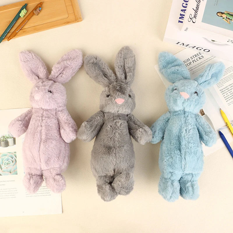 Animal Rabbit Shape Plush Pencil Case Cute Stuffed Toy Stationery Qme