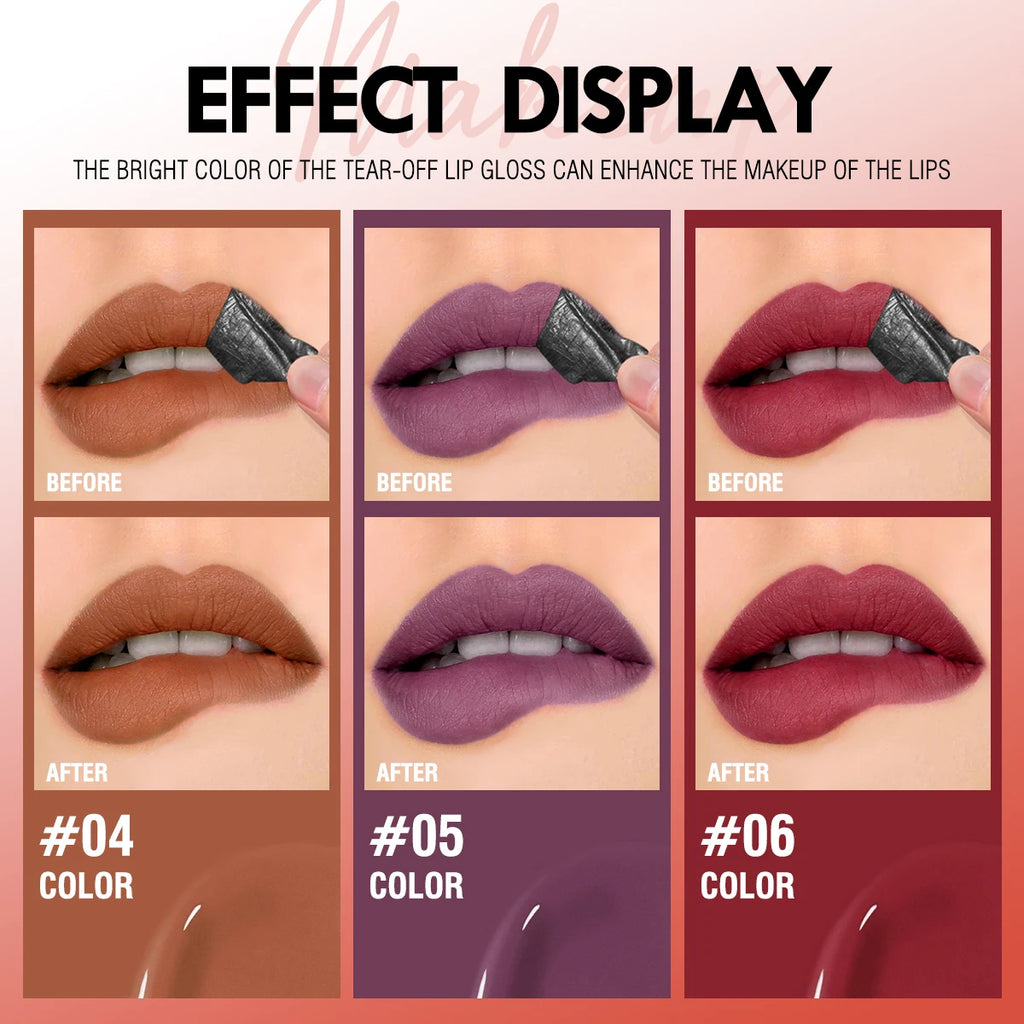 Waterproof Long-lasting Peel Off Lip Gloss Tattoo Matte Natural Look Qme