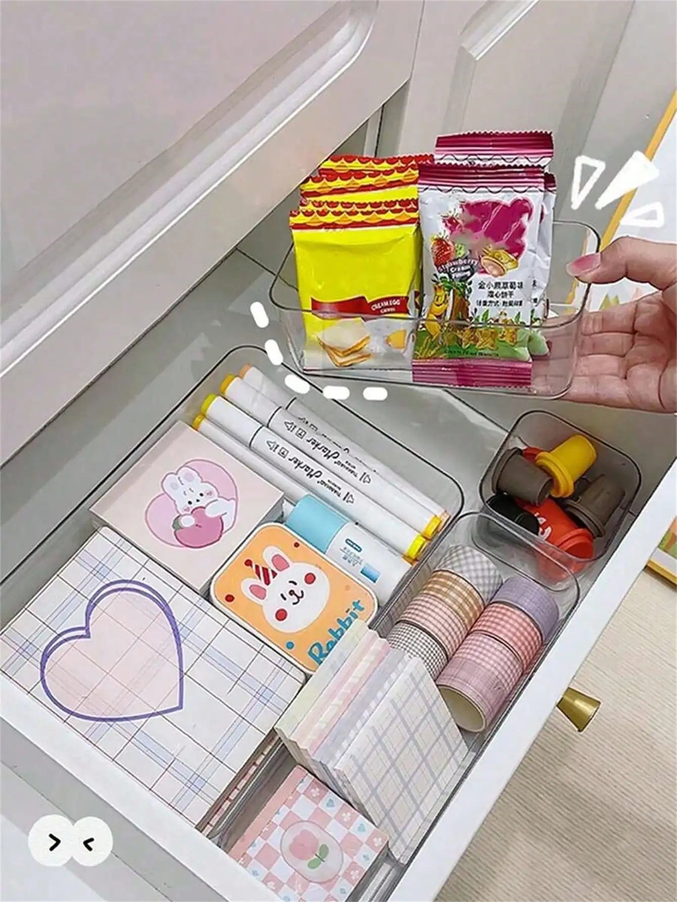 Transparent Cosmetics Storage Box Plastic Uncovered Compartment Qme
