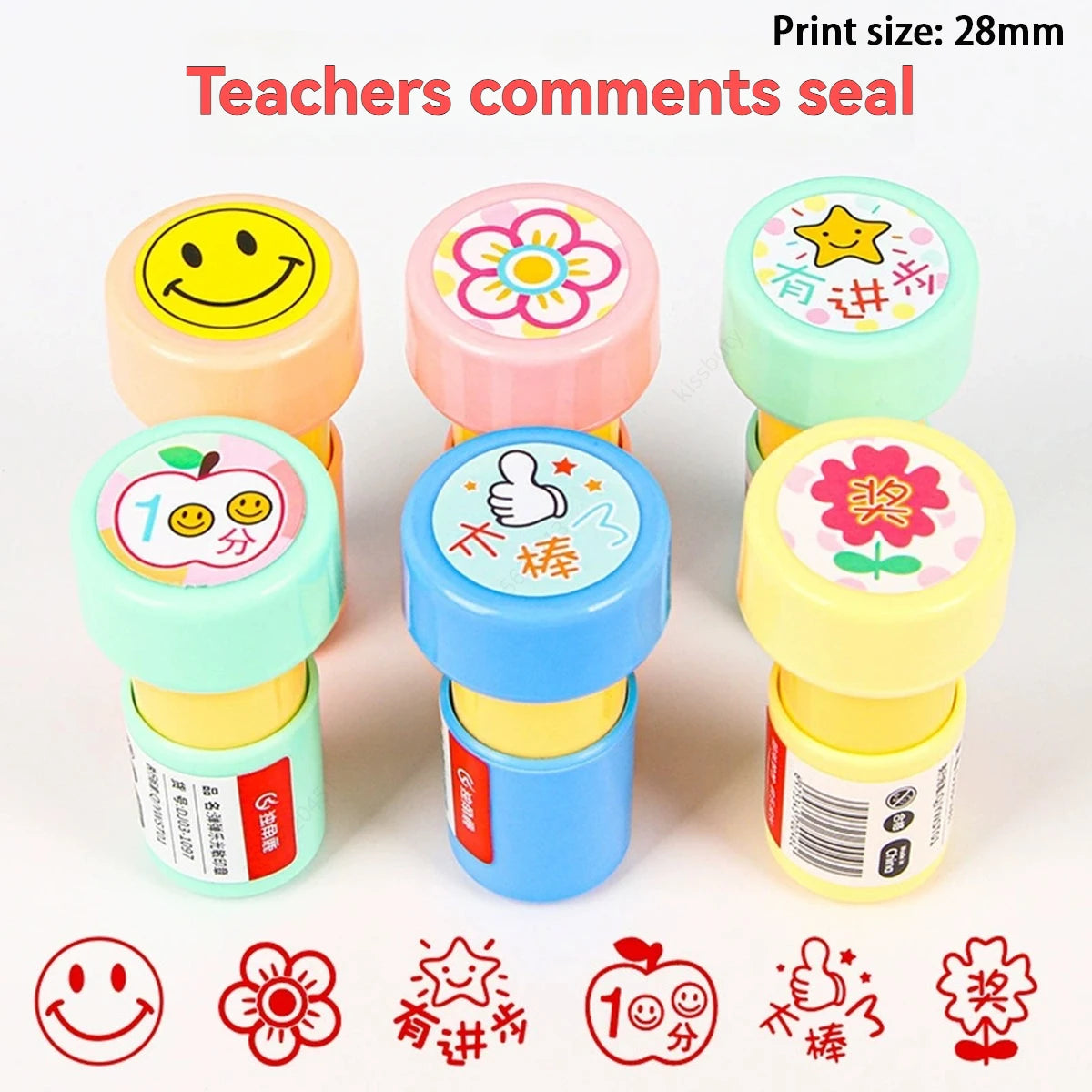 6Pcs Teacher Stamp Set,Self-Inking Motivational Classroom Stamper for Grading,Encouraging Rating Stamp,for Reward Supplies Qme 6 pcs mix