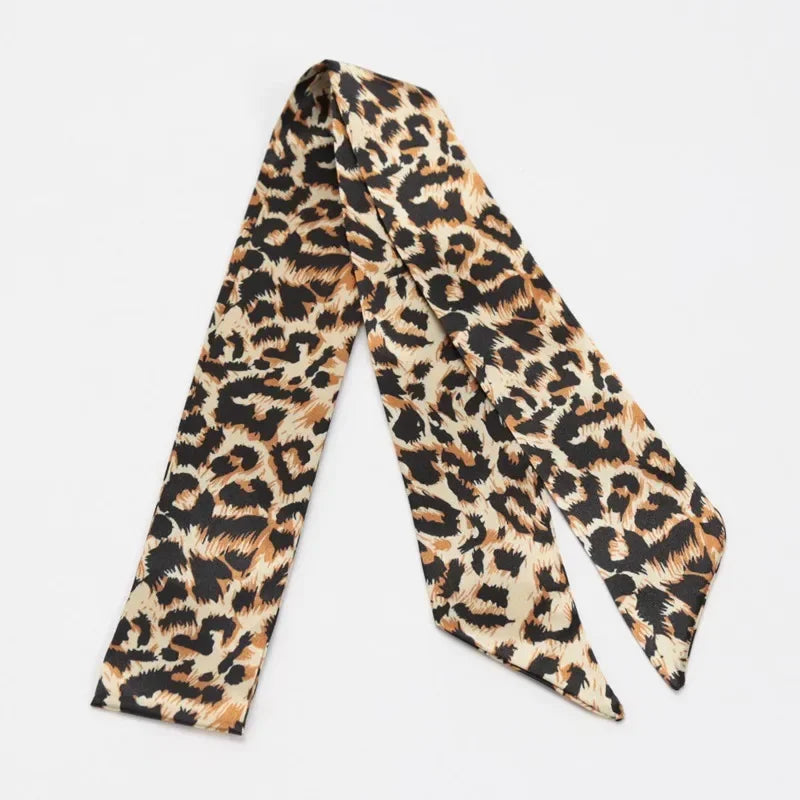 Skinny Scarf Hair Small Women Simple Handle Ribbon Fashion Printing Qme A-22