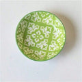 Bohemian Hand-painted Ceramic Bowl Household Circular Plate Snack Qme green