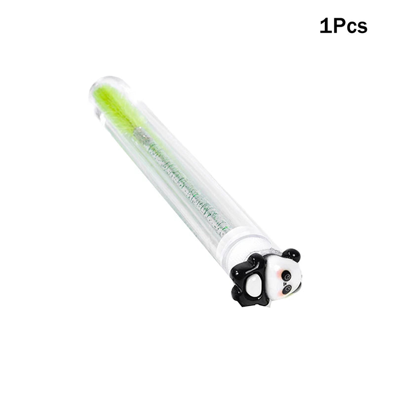 1 2 Cute Panda Bamboo Eyelash Brush Tubes Crystal Lash Mascara Wands Qme 1Pcs