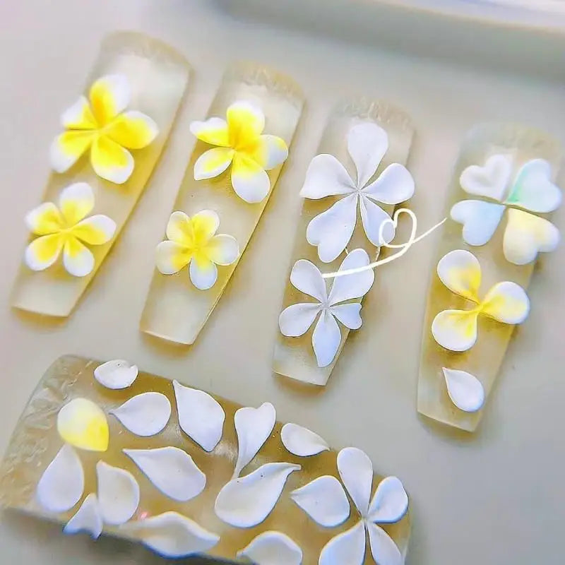 3D Silicone Nail Art Carving Mold Hibiscus Floral Five-petal Blossom Qme Default Title
