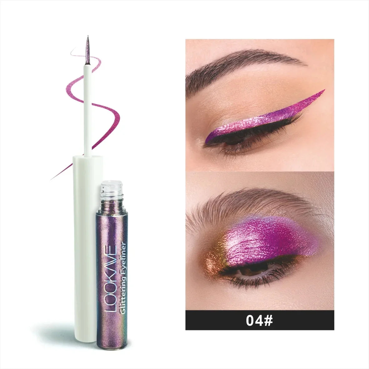 Shiny Chameleon Liquid Eyeliner Waterproof Glitter Long-lasting High Pigment Smudge-proof Pearlescent Eye Liner Makeup Cosmetic Qme B4