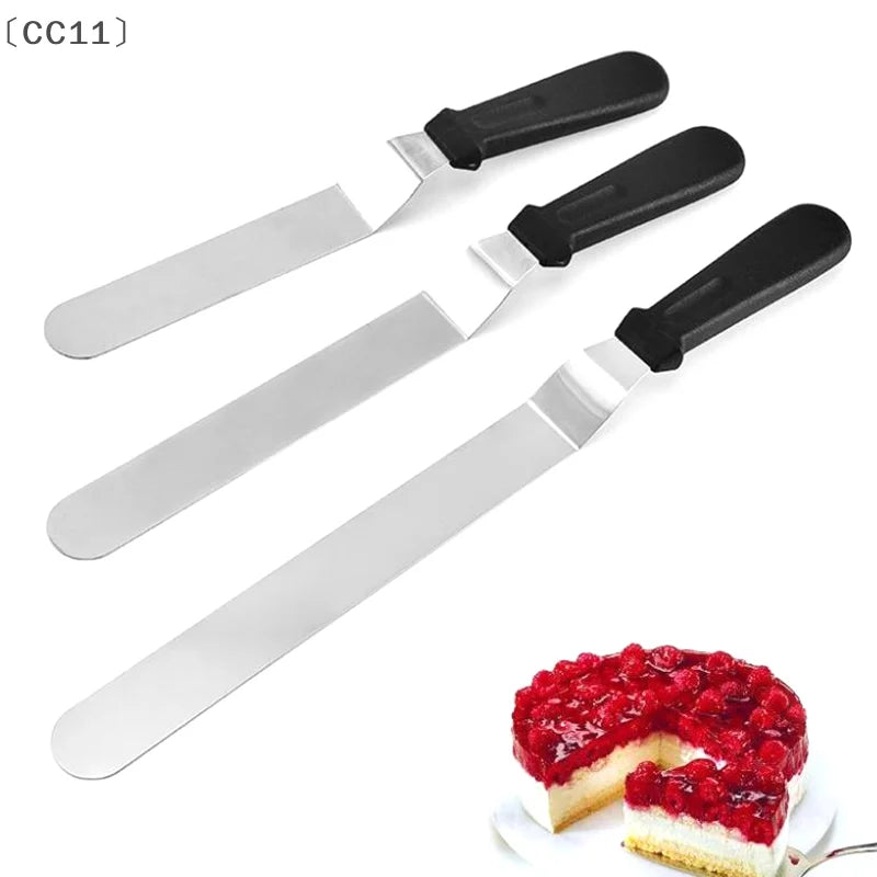 CC11Stainless Steel Cream Spatula Baking Tools 6 8 10 12 Cake Qme