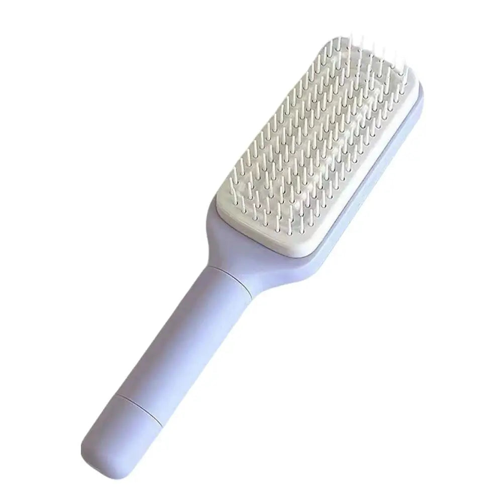 Rotatable Self Cleaning Hair Brush Massage Air Cushion Comb Magic Retractable Self-Cleaning Massage Brush Telescopic Comb Qme PURPLE CN