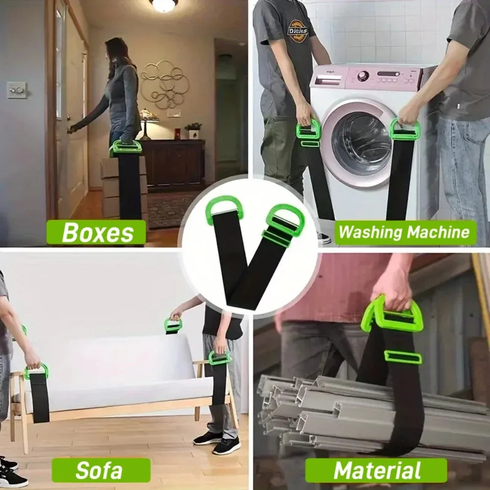 1/2pcs Furniture Moving Straps Heavy-duty Furniture Easy Transport Carry Belt Adjustable Heavy Things Lifting Secure Moving Tool Qme