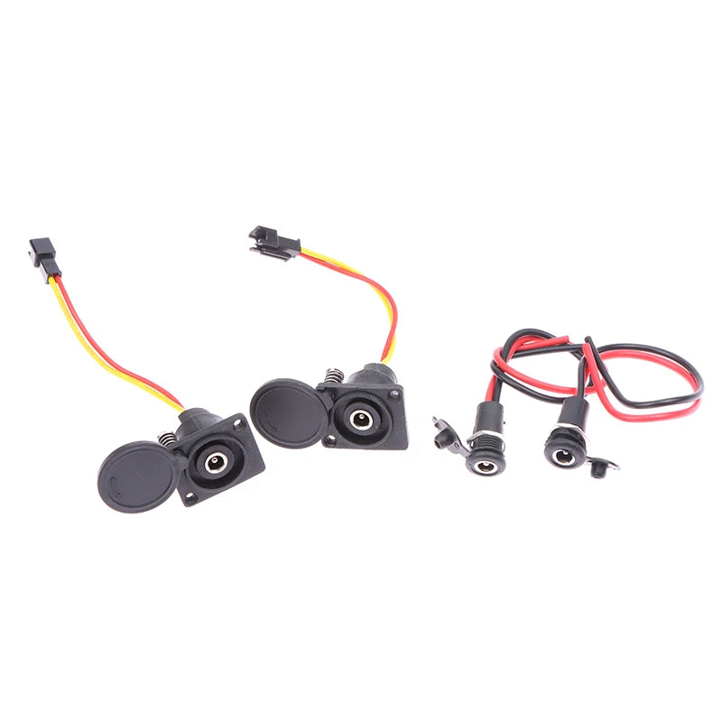 1PC Electric Bicycle Charging Head Lithium Battery Output Line Round Male And Female Base Dc2.1 / 2.5 Charger Plug Socket. Qme