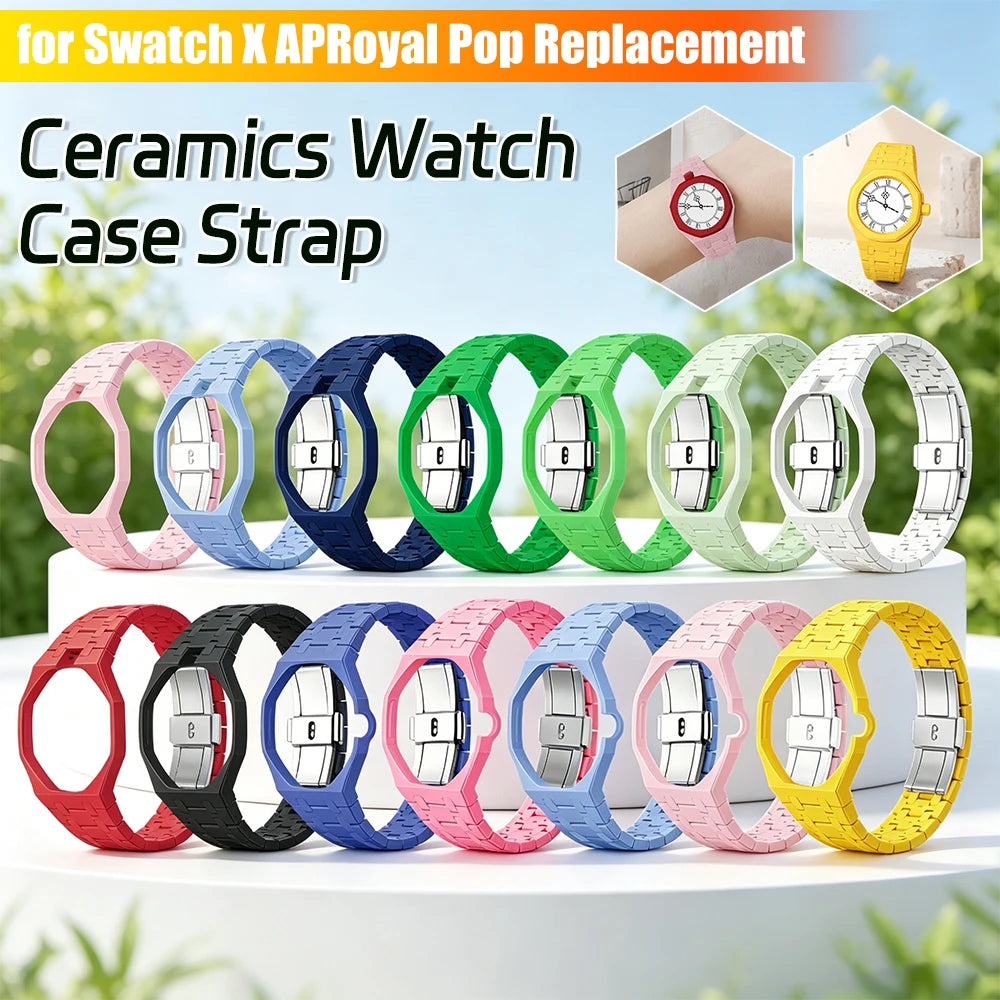 Ceramic Modification Kit for Swatch X AP Royal POP Biomaterials Watch Case + bioceramic Strap Pocket Changer To Wristwatch Qme