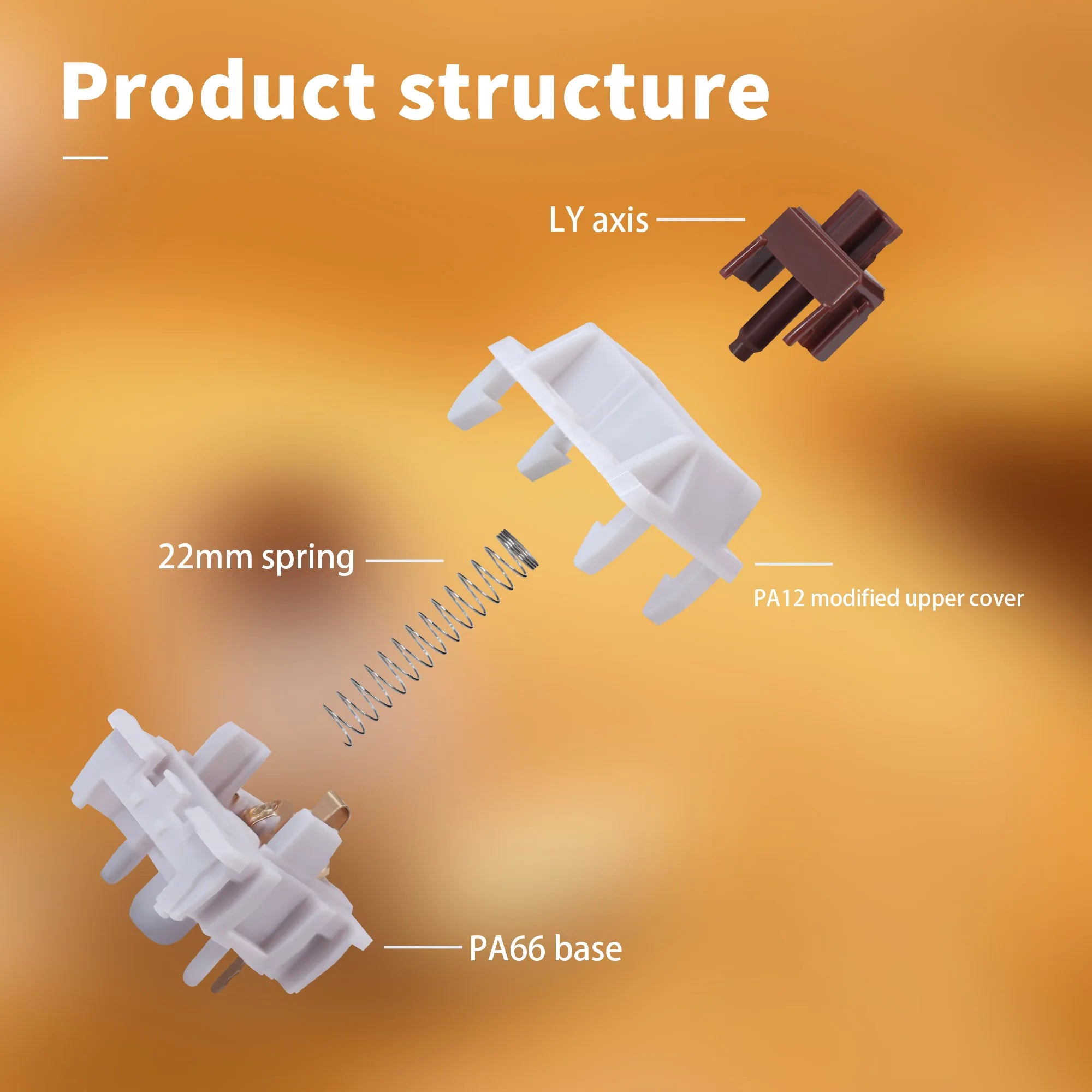Chosfox&HMX Dune Fox Switch Linear Gaming Mechanical Keyboard Switch 45g/55g HIFI 5 Pin Hot Swap Custom Pre Lubed Trigger Switch Qme