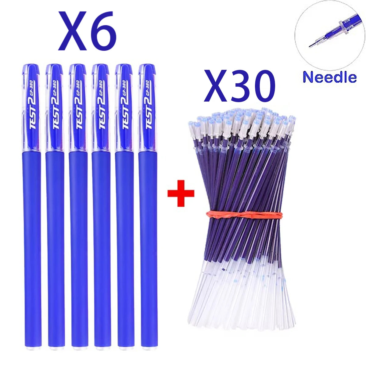 Gel Pens Set Neutral Pen Black Blue Red Refill Gel Pen Bullet/NeedleTip 0.5mm School Office Supplies Kawaii Stationery Qme needle 36 blue set