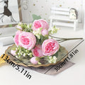 1 Home Decoration Simulation Fake Flower Small Handle Bouquet Rose Qme Pink