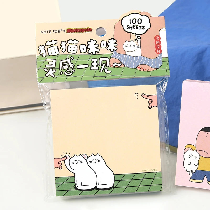 100 Pcs Kawaii to-do list memo pads cute cartoon character theme manuals decoration messages notes stationery Qme