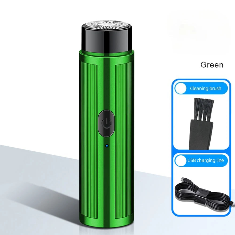 Razors For Men Mini Electric Shaver USB Charging Models Portable Shaver Razor Long Lasting Machine Shaving Electric Shaver Tool Qme green