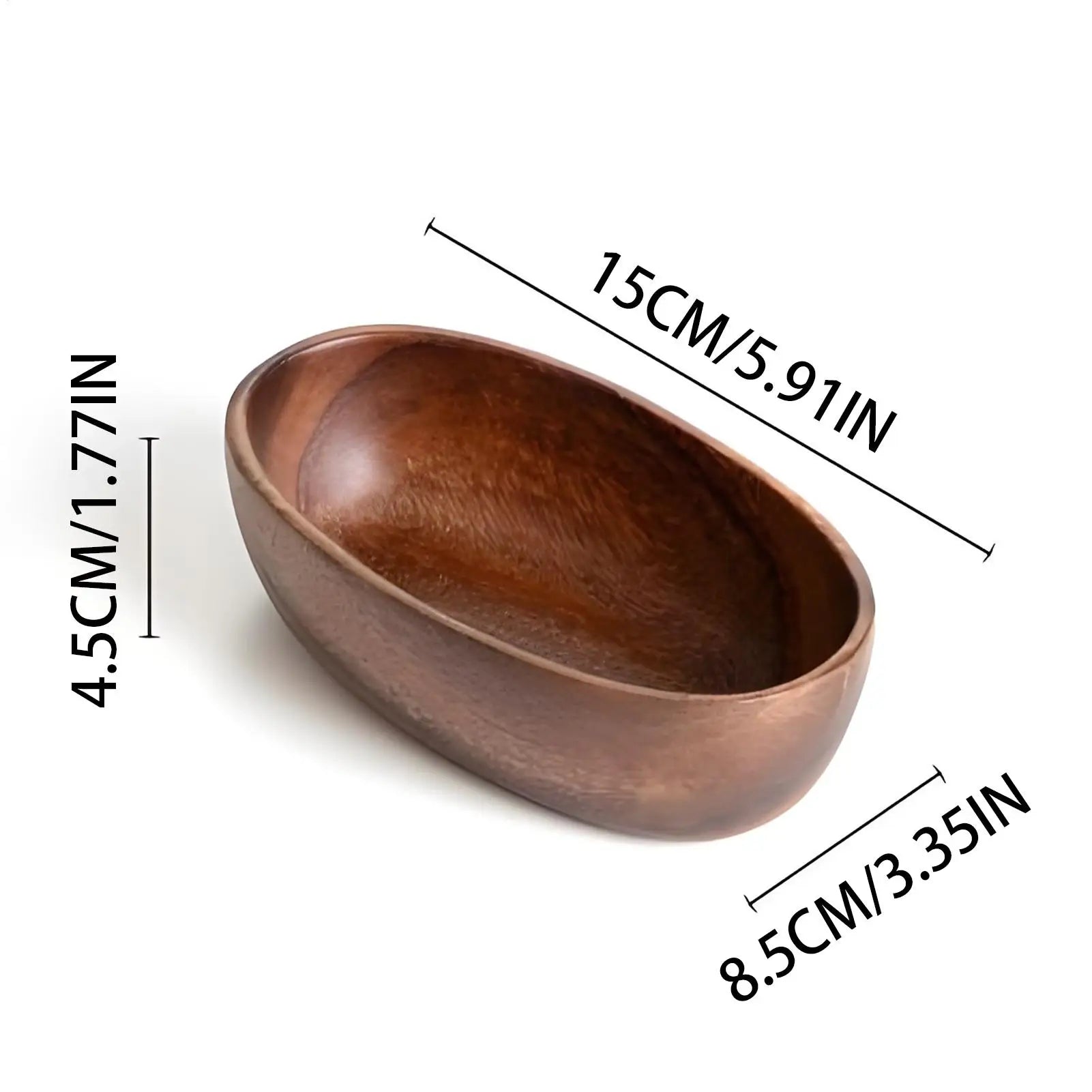 Fruit Bowl Boat Shape Decorative Serving Bowls Wooden Tray Nuts Snack Qme