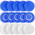 A02F-Car Detailing, 9 To 10 Inch Car Polisher Pad Bonnet, 15Pcs Car Polishing Bonnet Buffing Pads, 10Xmicrofiber+5Xwoollen Qme As Shown