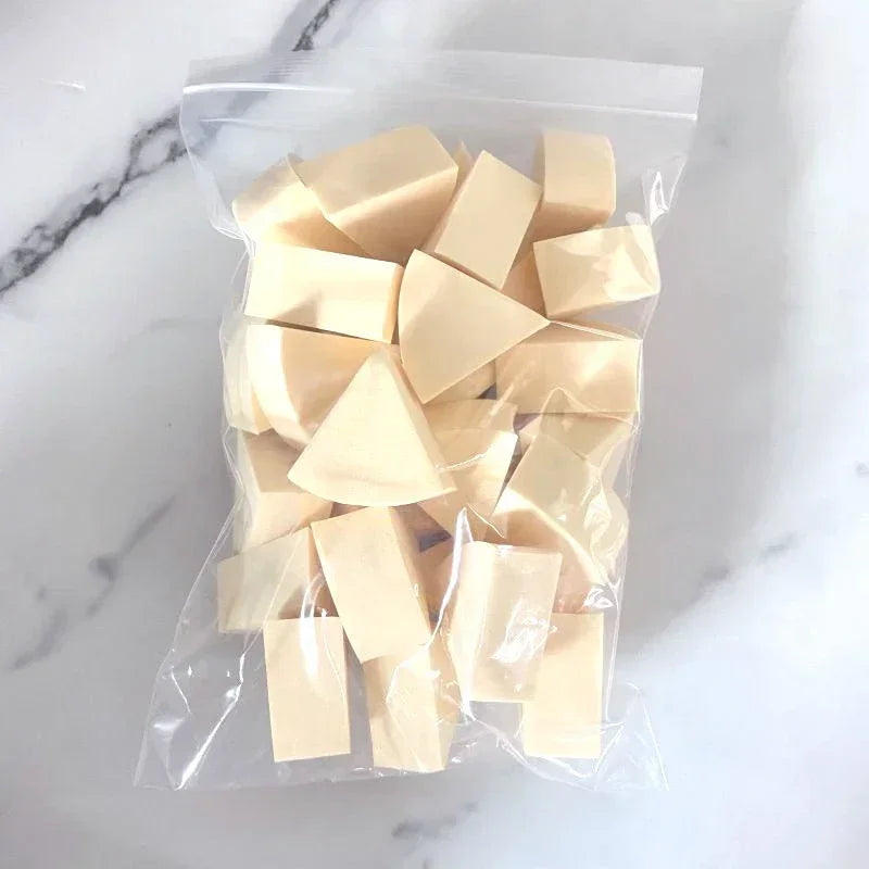 30pcs/bag Triangle Soft Makeup Sponge Face Foundation Concealer Cream Powder Blend Smearing Puff Cosmetic Tools Qme Yellow