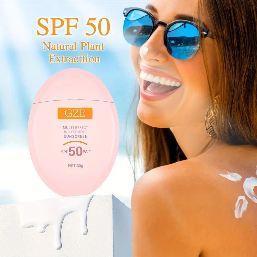 GZE MINERAL SUNSCREEN LOTION: SPF50 Broad Spectrum UVA UVB, Face Neck Protection, Sunburn Cream Zinc Oxide Sensitive Skin PA+++ Qme