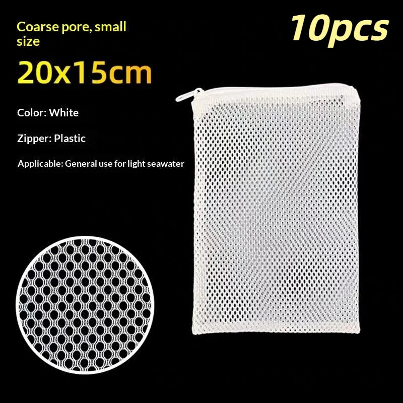Universal Reusable Aquarium Filter Media Bags Zipper Fine Mesh All Qme A2