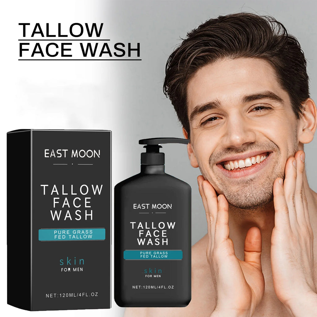 Men's Daily Face Wash Deep Cleansing Pore Oil Control Remove Acne Blackhead Brightening Facial Cleanser for Refreshed Skin Qme
