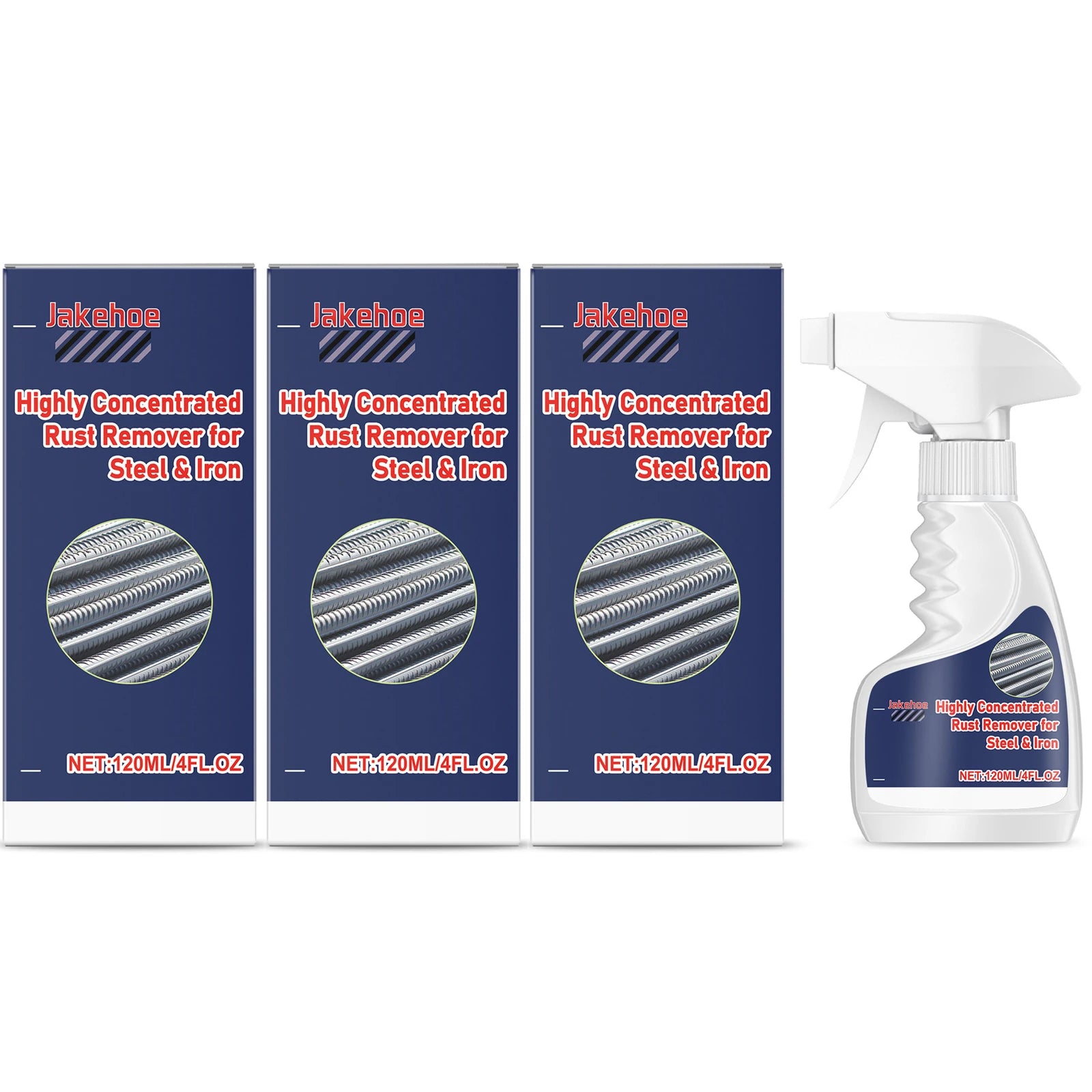 Steel Rust Remover Removeing Metal Rust Stains Restore Surface Metallic Luster Prevent Rusting Again Polishing Home Rust Cleaner Qme 3 x 120ml Boxed