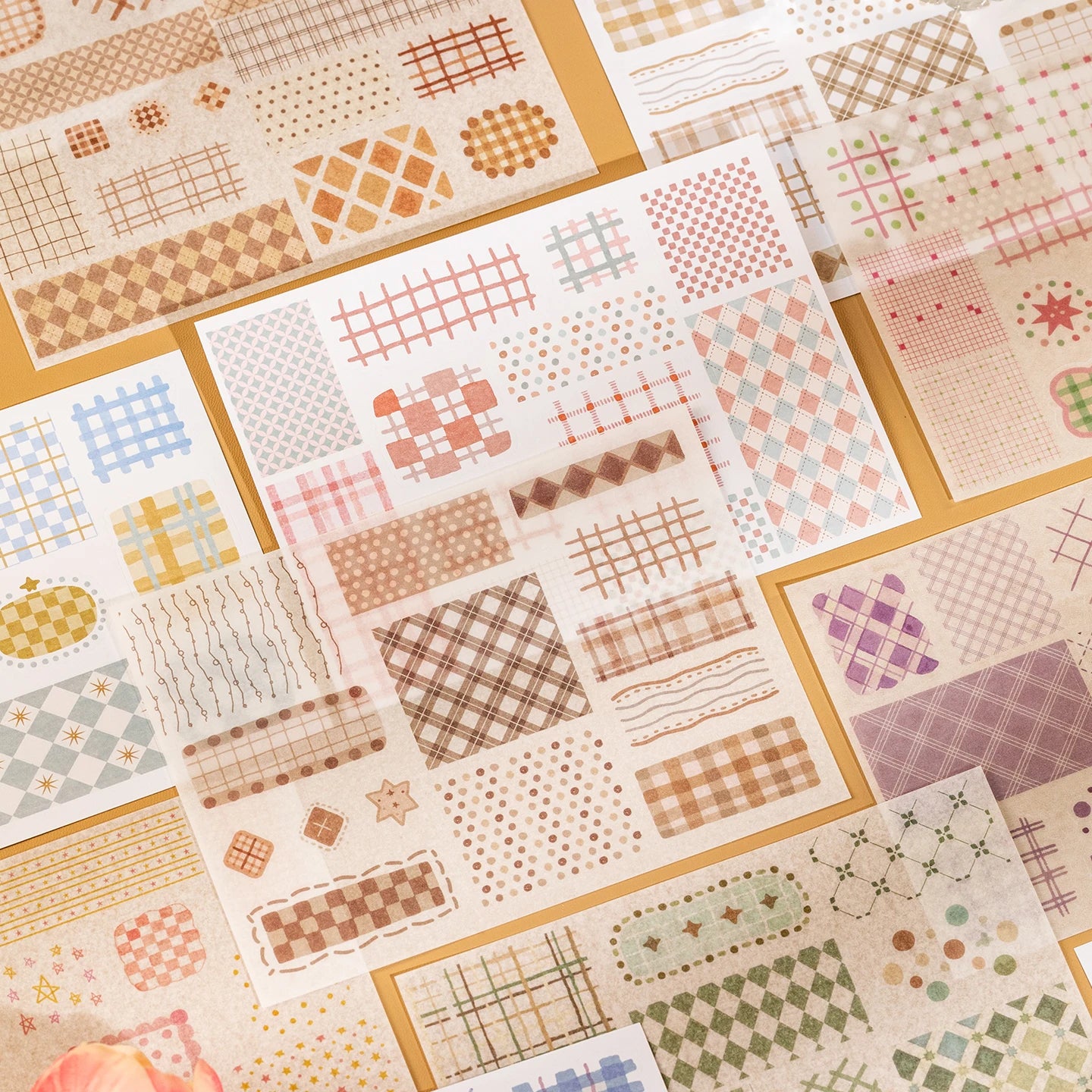 Cute Cartoon Grid Theme Die Cut Stickers Book - 18/36 Sheets Handmade Dairy Stickers Decorative Scrapbooking Japanese Stationery Qme