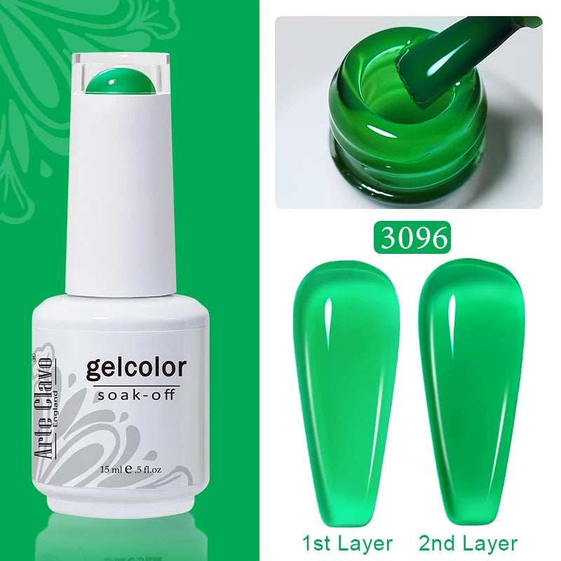 Arte Clavo Solid Gel Nail Polish Rainbow Summer Varnish Soak Off