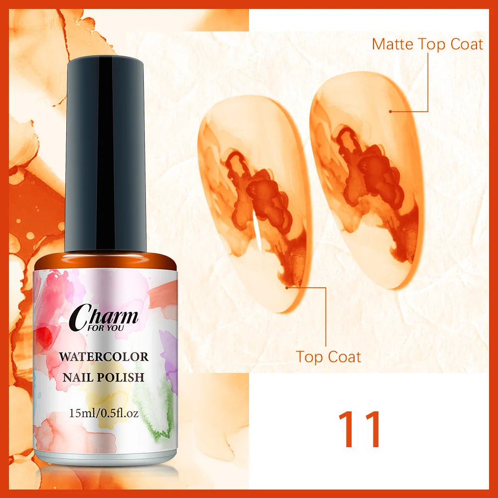 Clear Blooming Nail Gel Watercolor Marble Blossom Polish Spreading Qme 11