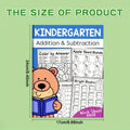 32-Page Interactive Math Learning Workbook with Addition & Subtraction Worksheets, Crossword Puzzles, Colorful Math Activities Qme 1pc