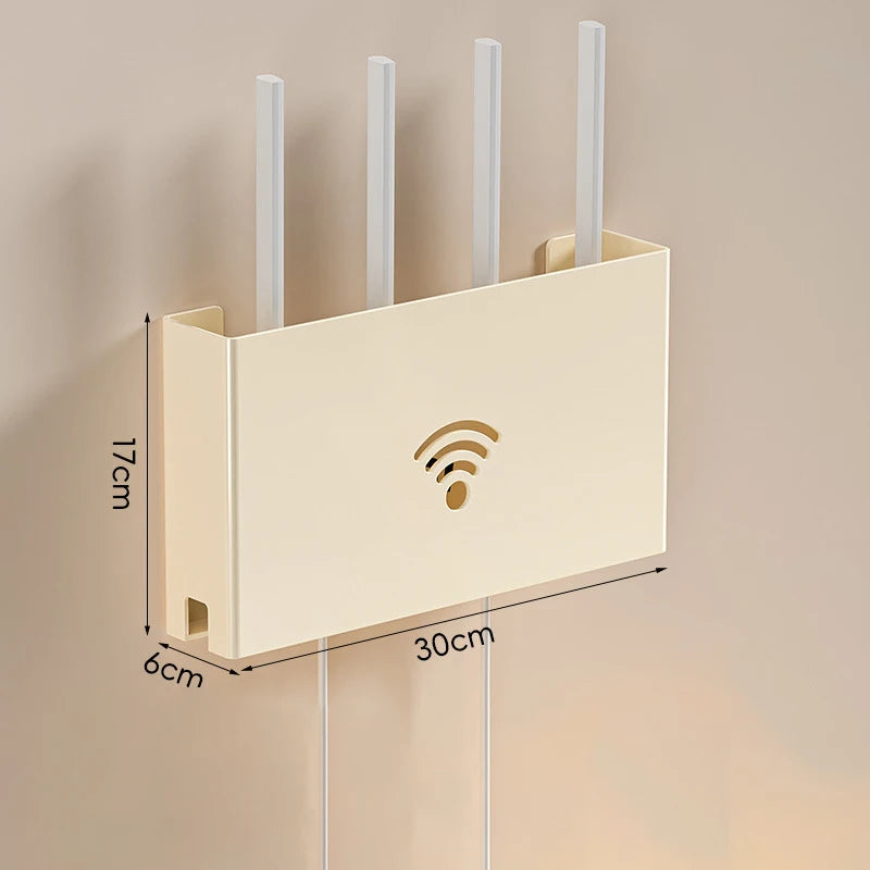 Living Room Wifi Router Holder Storage Shelf Minimalist Wireless Box Qme White