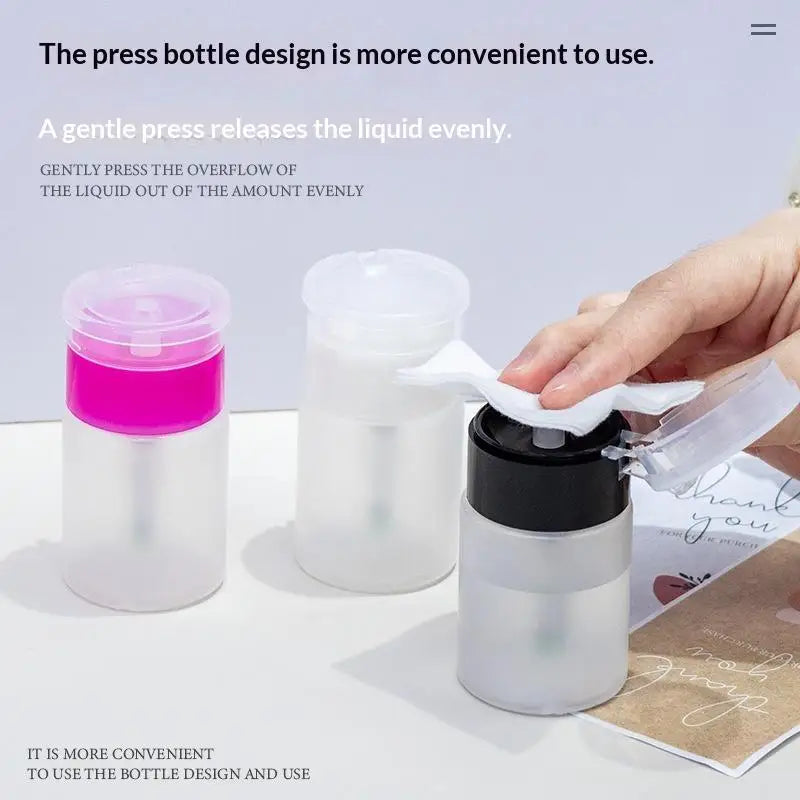 Nail Art Press Pump Bottle Leakproof Design Easy Dispensing Home DIY Qme