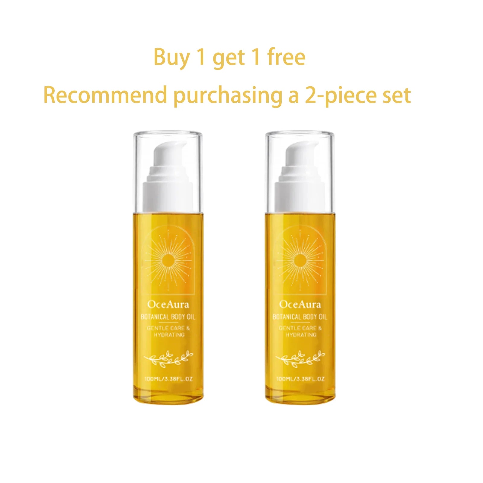 Oceaura Botanical Body Oil Gentle Brightening Smoothing Long-lasting Qme 100ml x2